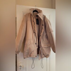 Prettylittlething Stone Oversized Longline Jacket